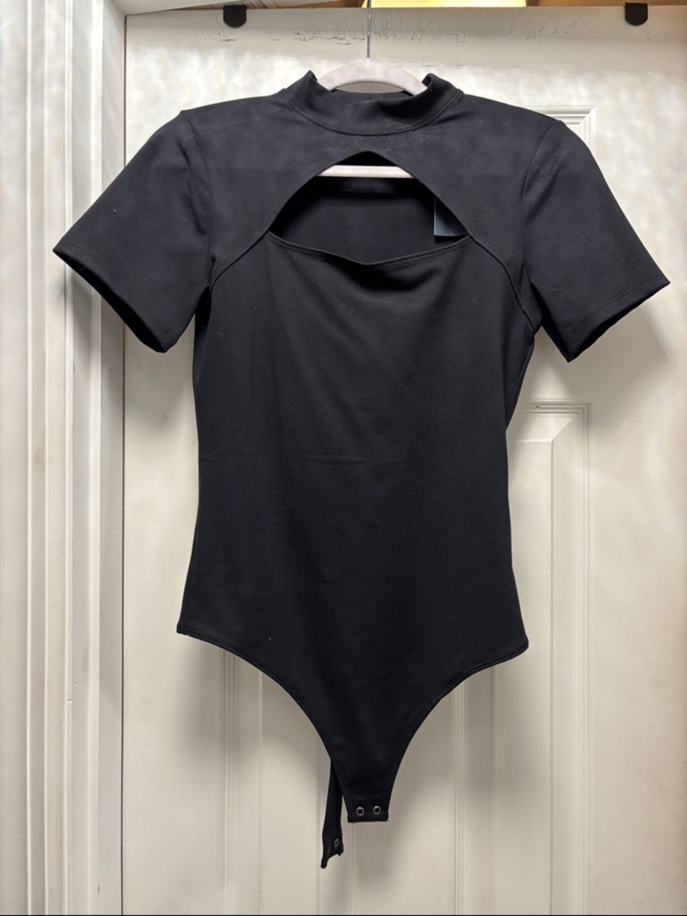 Abercrombie & Fitch Black Short Sleeve Cutout Bodysuit